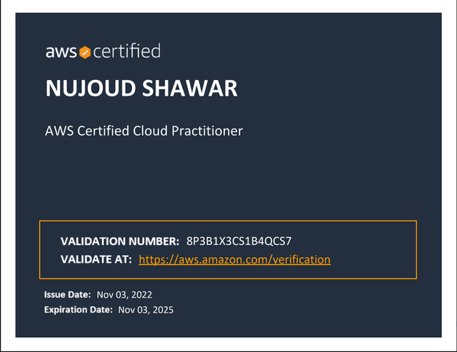 AWS Cloud Practitioner Certificate